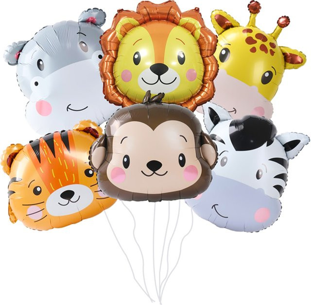 FENGRISE Cartoon Tier Folienballon für Helium, Mehrfarbig, Dschungel Safari Dekoration für Geburtstag oder Babyparty - Bild 1