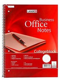 Landré Collegeblock Office DIN A4, 80 Blatt, 10 Stück, kariert, rot - Bild 1