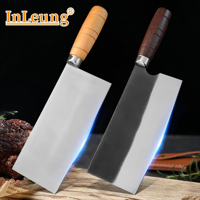 InLeung Handgeschmiedetes Chefmesser aus Stahl mit Holzgriff in Silber - Bild 1