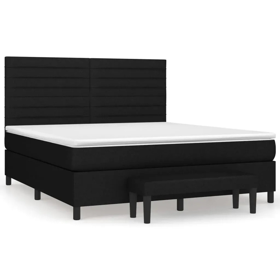 vidaXL Boxspringbett mit Matratze Hybrid Schwarz B: 180 cm, T: 200 cm, H: 203 cm - Bild 2