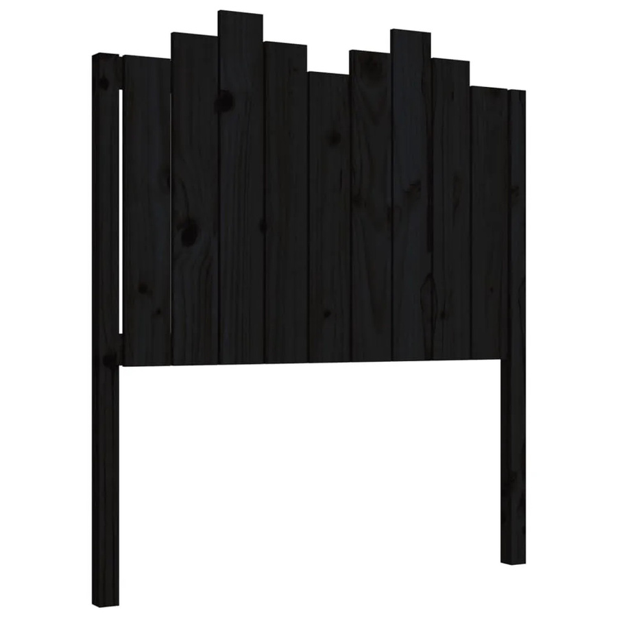 vidaXL Kopfteil aus Massivholz Kiefer in Schwarz, B/T/H: 96 x 4 x 110 cm - Bild 2