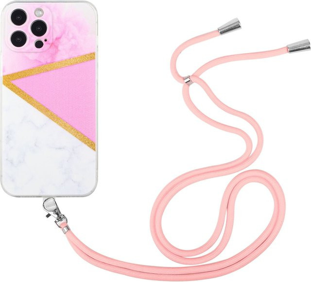 Schutzhülle mit Handykette für Apple iPhone 12 Pro in Pink - Bild 1