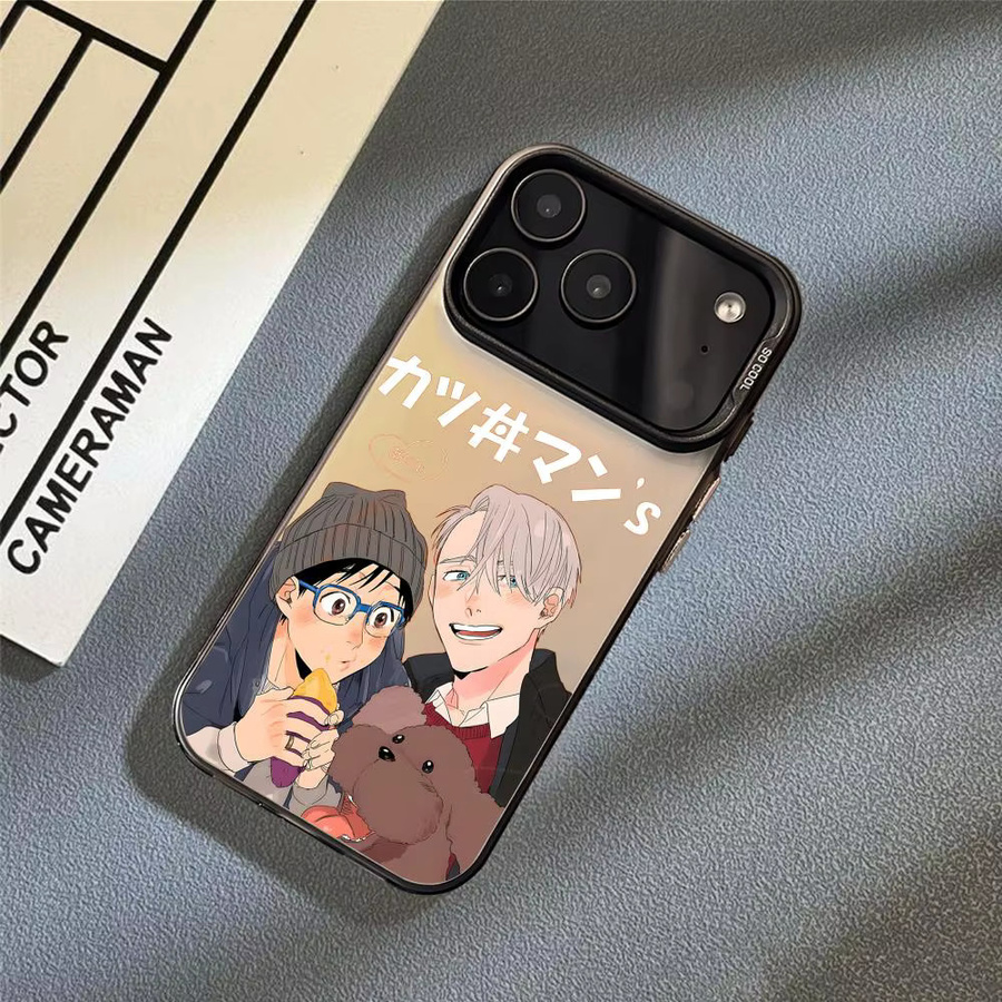 Y-Yuri On ICE Anime Handyhülle für iPhone 17 16 15 14 13 Pro Max, Bunte Matte Laser Aurora Stoßfeste Schutzhülle, Mehrfarbig - Bild 2