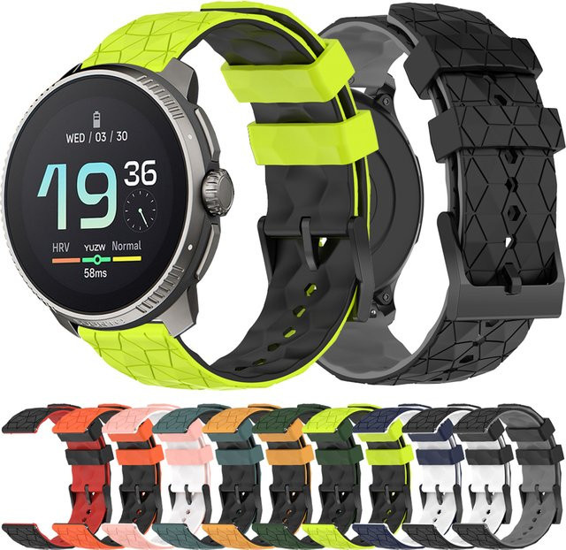 Uhrenarmband Silikon, zweifarbig, Fußball-Print, Unisex, 20 mm, 22 mm - Bild 1