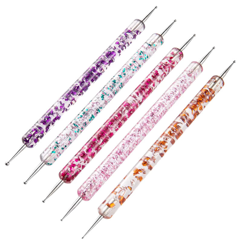 LUSLUKING Nail Art Pinsel Set, Detaillierung, Carving, Punktierung, Dual-Kopf - Bild 1