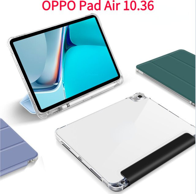 TPU Smart-Hülle für OPPO Pad 11 Air 10.36 2022 und OPPO Pad 2 11,6 Zoll mit Stifthalter in Schwarz und Transparent - Bild 1