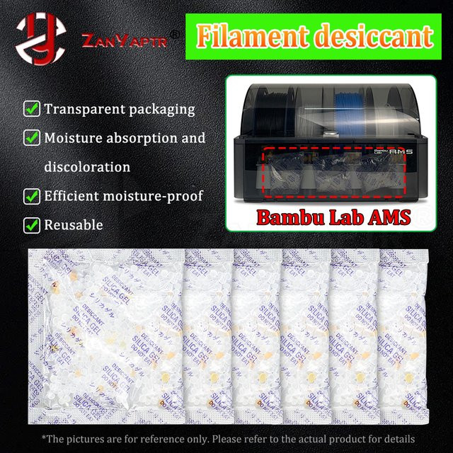 AMS Filament-Entfeuchter für Bambulab P1S X1C P1P X1C in Orange und Weiß mit transparentem Silikon zum Feuchtigkeitsschutz - Bild 1