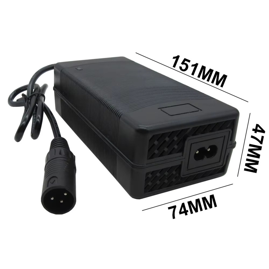 CYGEREEN Blei-Säure-Batterieladegerät für 24V Rollstühle, 150W, 28,8V 5A mit XLRM-Anschluss, Schwarz - Bild 2