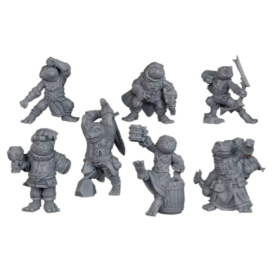 Froschmann-Figuren, Fantasy, Miniatur-Set, Kunststoff - Bild 3