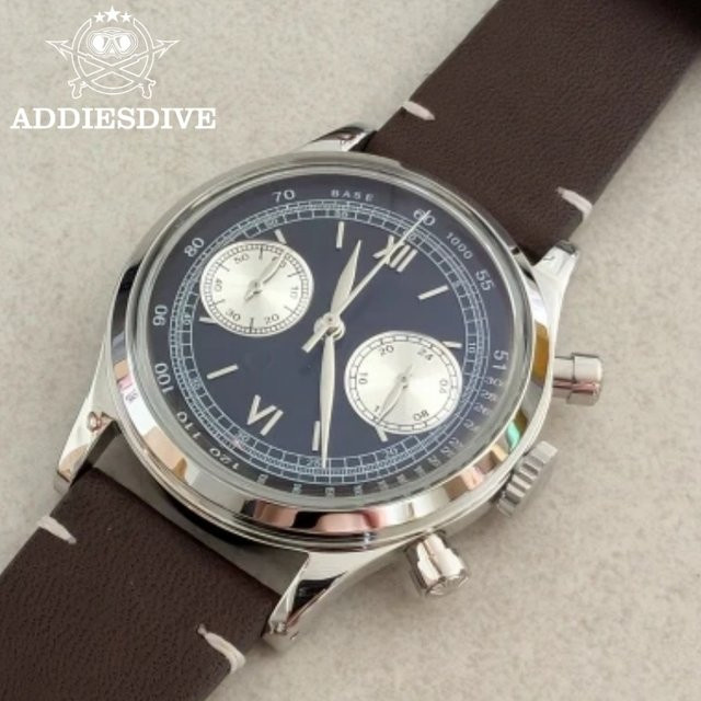 ADDIESDIVE Chronograph, Quarz, Edelstahl, Leder, Herren - Bild 1
