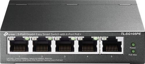 TP-Link TL-SG105PE Easy Smart Netzwerk-Switch mit 5 Ports, 10/100/1000 Mbit/s und PoE-Funktion, Schwarz - Bild 1