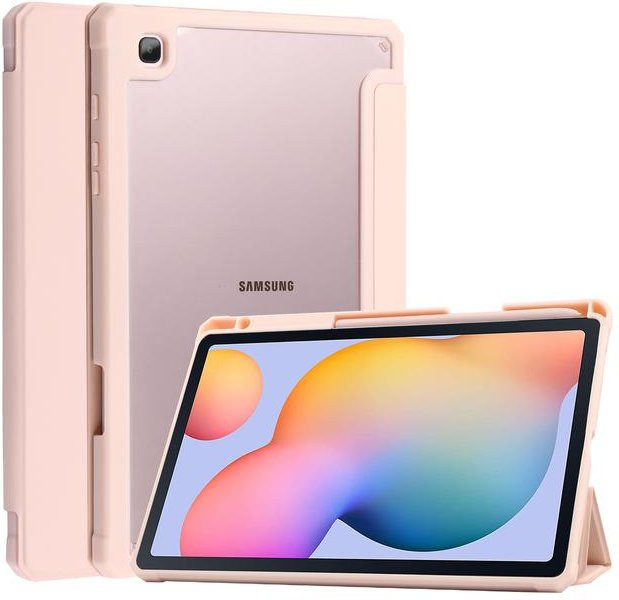 Stoßfeste Hülle für Samsung Galaxy Tab S6 Lite 10,4 Zoll mit S Pen Halter in Rosa und Transparent - Bild 1