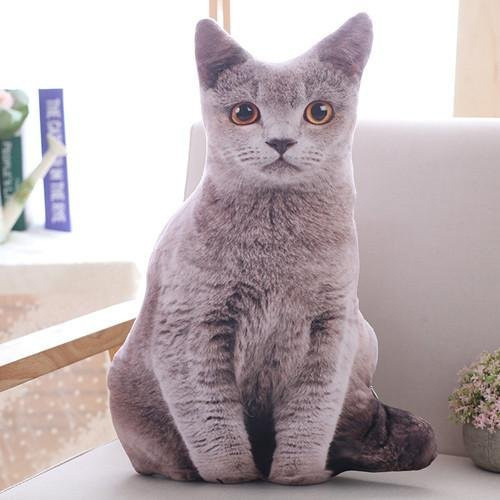 Simulation Plüsch Katze Kissen, graue Plüschtiere, ab 3 Jahre - Bild 1