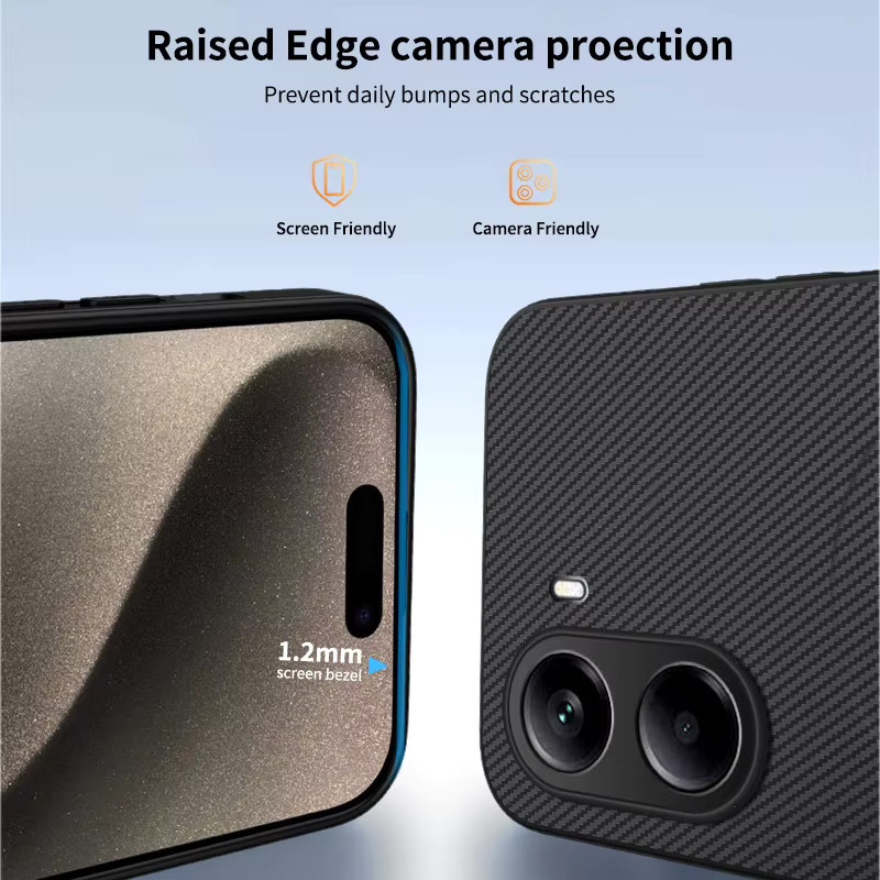 Magnetische Schutzhülle für Xiaomi POCO X7 X6 Pro F6 F7 mit Carbon Fiber Textur und PU Leder in Schwarz - Bild 3