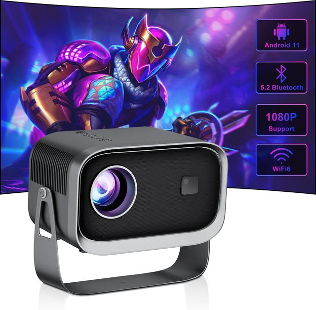 Salange P28B Mini-Projektor mit Android 11.0, Full HD Videobeamer mit WiFi und Bluetooth für dein Smart-Heimkino - Bild 1