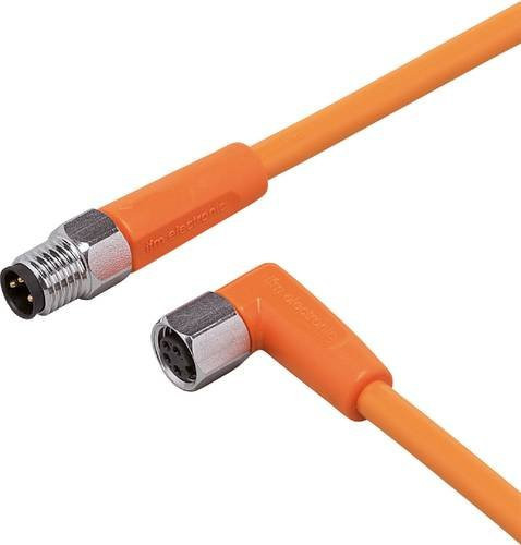 ifm Electronic EVT211 Verbindungsleitung mit Stecker gerade und Buchse gewinkelt, Polzahl 3 oder 4, Farbe: Orange, Länge: 2 m - Bild 1
