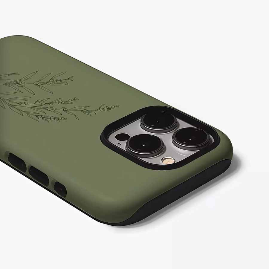 KHAKI WATTLE Robuste Doppelschichtige Handyhülle mit Magnetfunktion für iPhone 17 16 15 14 13 Pro Max Plus in Grün - Bild 2