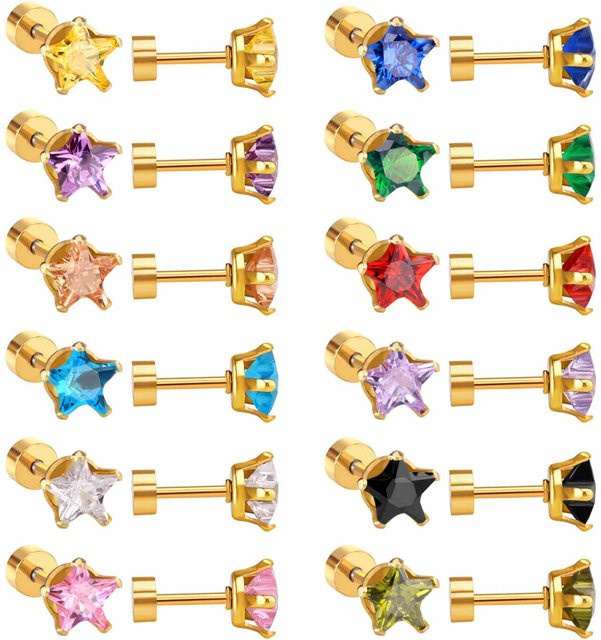 LUXUKISSKIDS Ohrstecker, Edelstahl, Sternförmig, Diamant, Kinder - Bild 1