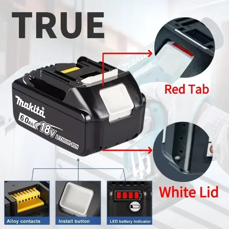 Makita Ersatz-Lithium-Akku für 18 V Geräte, kompatibel mit BL1830B, BL1850B, BL1850, BL1840, BL1860 und BL1815, Kapazität 5 Ah oder 6 Ah - Bild 3