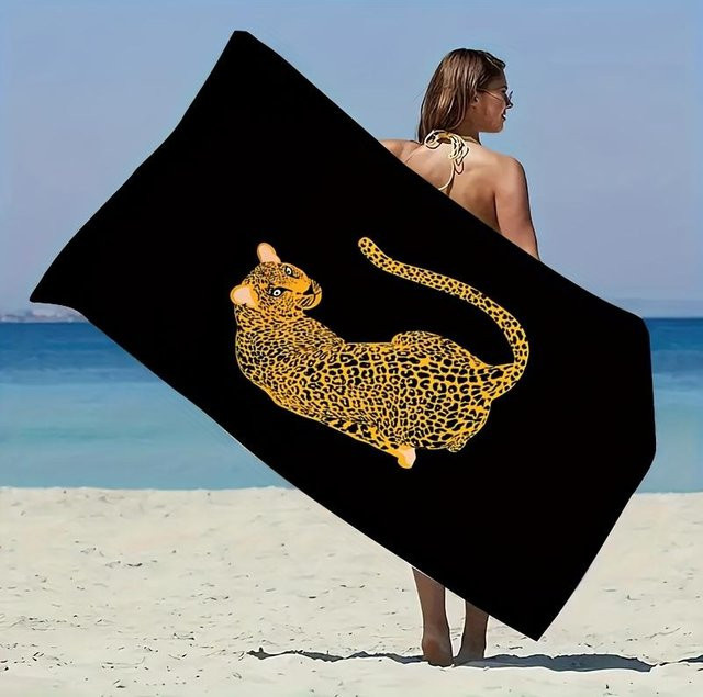 Dalangpa Strandtuch mit Leopardenmuster, Breite: 40 cm, Höhe: 60 cm - Bild 1