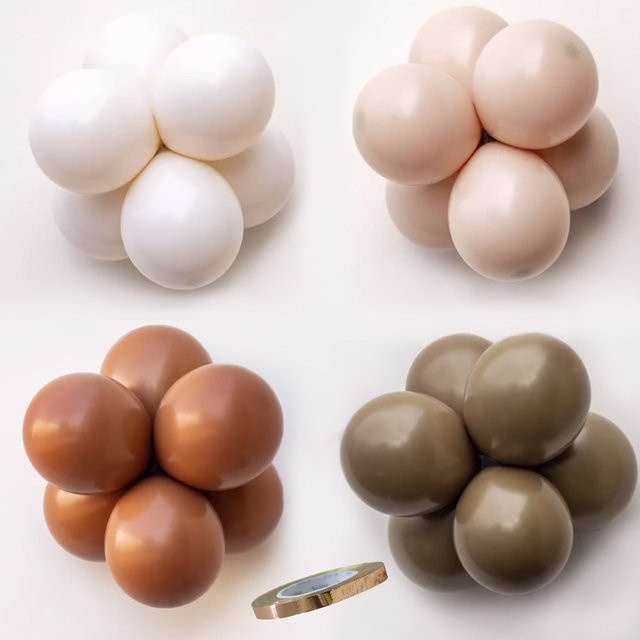 Vintage Luftballon Set in Beige und Karamell für Hochzeit, Geburtstag oder Babyparty, 10 Zoll, 15 oder 20 Stück - Bild 1