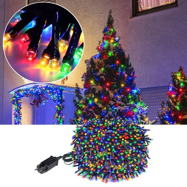 Wasserdichte RGB LED Lichterkette für Hochzeit, Weihnachten und Dekoration im Innen- und Außenbereich, Mehrfarbig - Bild 1
