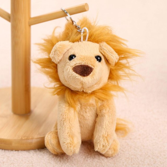 Gebratener Löwe Plüschtier Puppe Anhänger, beige - Bild 1