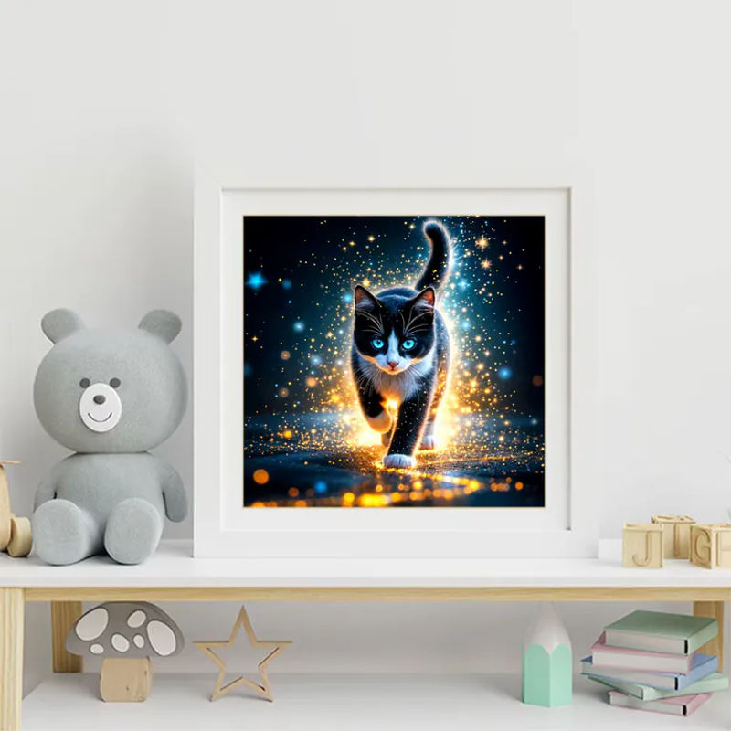Evershine 5D Diamant-Stickerei Mosaik-Katze als DIY Strass-Bild in Mehrfarbig - Bild 3