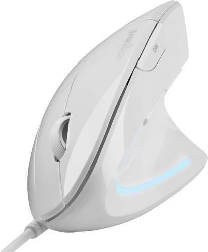 Perixx PERIMICE-513W Ergonomische Maus Kabelgebunden Weiß mit 6 Tasten und 1600 dpi - Bild 1