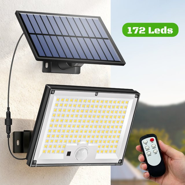 AMARYLLIS Solar-Flutlichter mit Bewegungsmelder, wasserdichte Solarleuchten für Garten und Terrasse, weiß - Bild 1