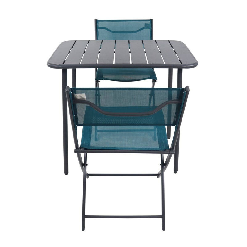VCM 3-teilige Gartensitzgruppe Sumila in Türkis aus Metall und Textilene für Balkon und Terrasse, B/T/H: 80 x 55 x 79 cm - Bild 3