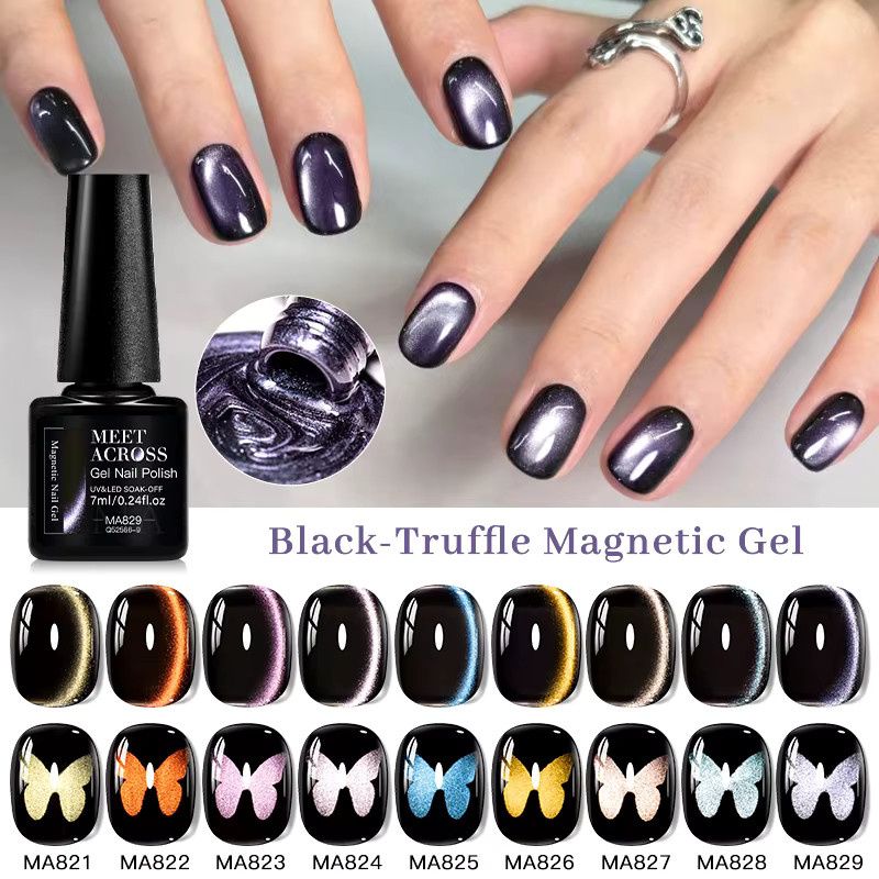 MEET ACROSS Black-Truffe Cat Magnetic Gel, 7 ml, Schimmernd - Bild 3
