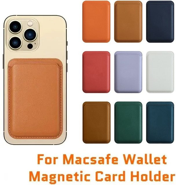 Magnetische Leder-Brieftasche als Kartenhalter und Schutzhülle für Apple iPhone 17 16 15 14 13 Pro Max Plus, Farbe: Purple - Bild 1