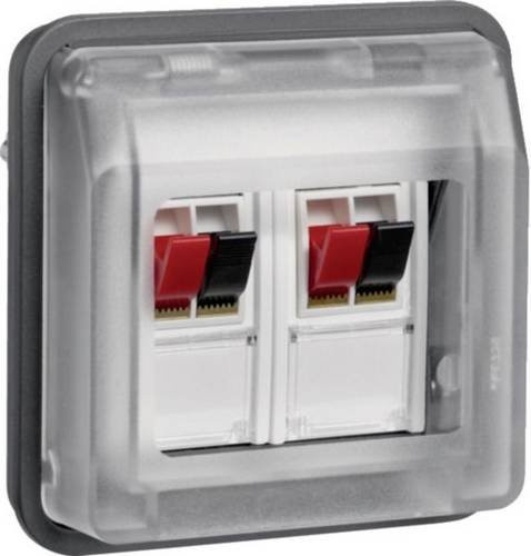 Hager Lautsprecher-Anschlussdose Einsatz Grau WNA626 IP55 - Bild 1