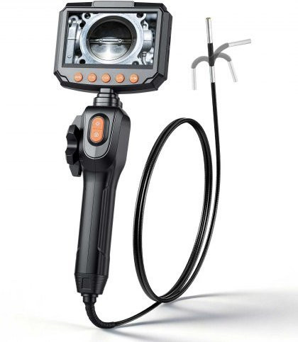 VEVOR Articulating Borescope mit 3,9 mm Ultra-Slim-Linse, 2-Wege-Endoskop mit Licht, 4,3 Zoll IPS-Bildschirm, 1280 x 720 HD-Linse und 8X Zoom Inspektionskamera in Schwarz - Bild 1