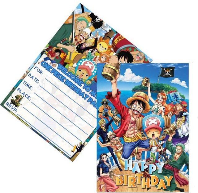 NobleRot One Piece Geburtstagsparty-Dekoration aus Papier, 10 Karten, Mehrfarbig - Bild 1