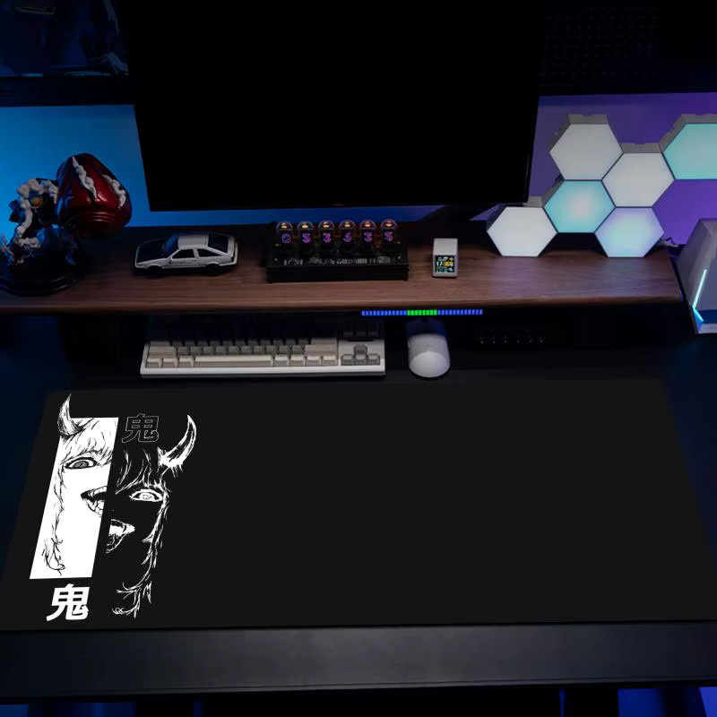 Mairuige Kunst-Mauspad in Schwarz, rutschfeste Gaming-Schreibtischunterlage mit genähtem Rand - Bild 2