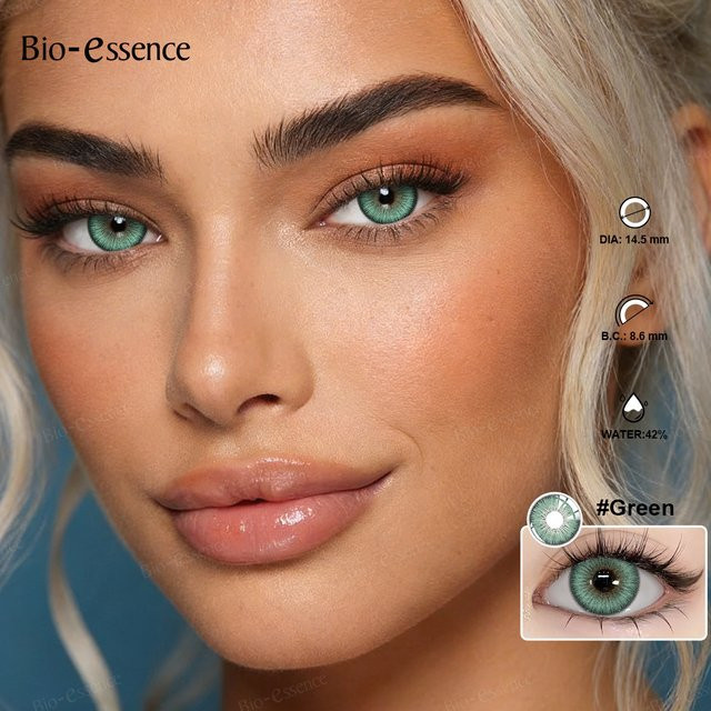 Bio-essence Farbige Kontaktlinsen Jahreslinsen, 2 Linsen - Bild 1