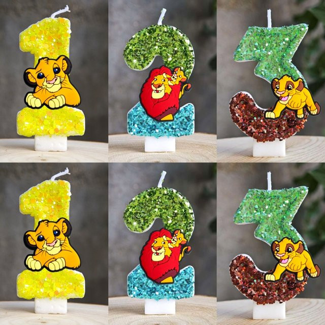 Disney König der Löwen Simba Motiv Kerze als Zahlen-Geburtstagskerze für Kinder und Baby Shower Partys - Bild 1