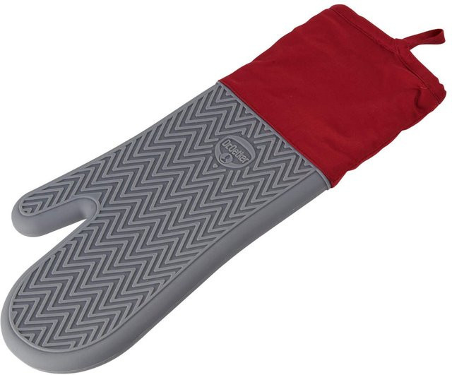 Dr. Oetker Ofenhandschuh Flexxibel Love aus Silikon in Grau und Rot - Bild 1