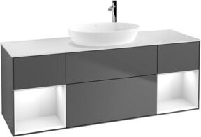 V&B Waschtischunterschrank Finion in Anthrazit lackiert, Breite: 160 cm, Tiefe: 50,1 cm, Höhe: 50,1 cm - Bild 1