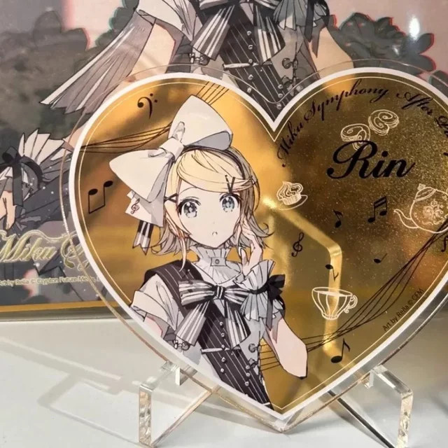 Kagamine Rin Acryl Standfigur von Bandai, multicolor, herzförmiges Desktop-Ornament - Bild 1