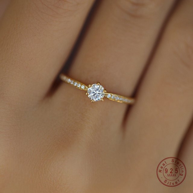 OBEAR Ring 925 Silber, Gold, Zirkonia, Damen - Bild 1