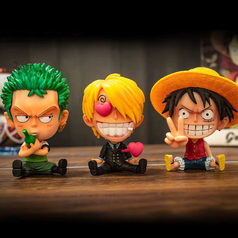 Bandai One Piece Anime Q Version Head Turner Actionfigur Ruffy und Chopper Modell King Serie Multicolor - Bild 1