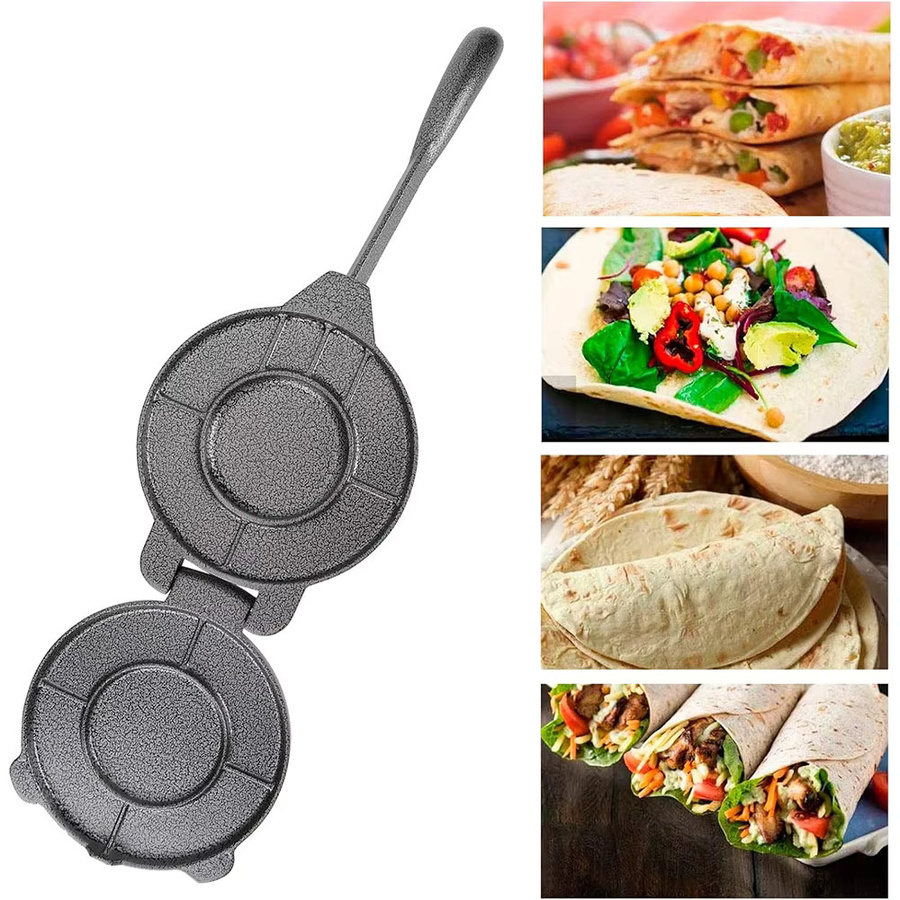 LMETJMA Tortillapresse aus Aluminium in Grau, Robuste Teigpresse für Tortillas, Patacones, Rotis und Quesadillas - Bild 6