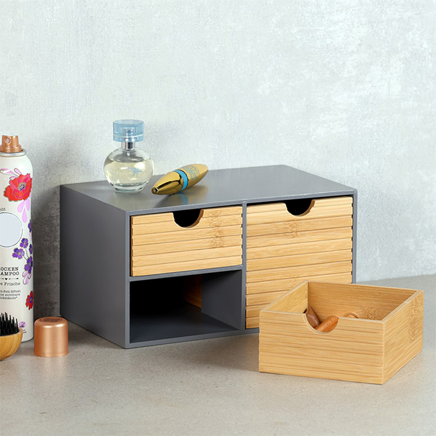 Kesper Organizer aus Holz in Grau B/H/L: 16 x 14 x 27 cm - Bild 3