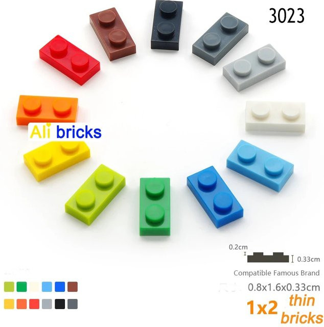JIAJIALE DIY Bausteine Dünne Zahlen Bricks 1x2, 50-teiliges Set, Bunt / Mehrfarbig - Bild 1