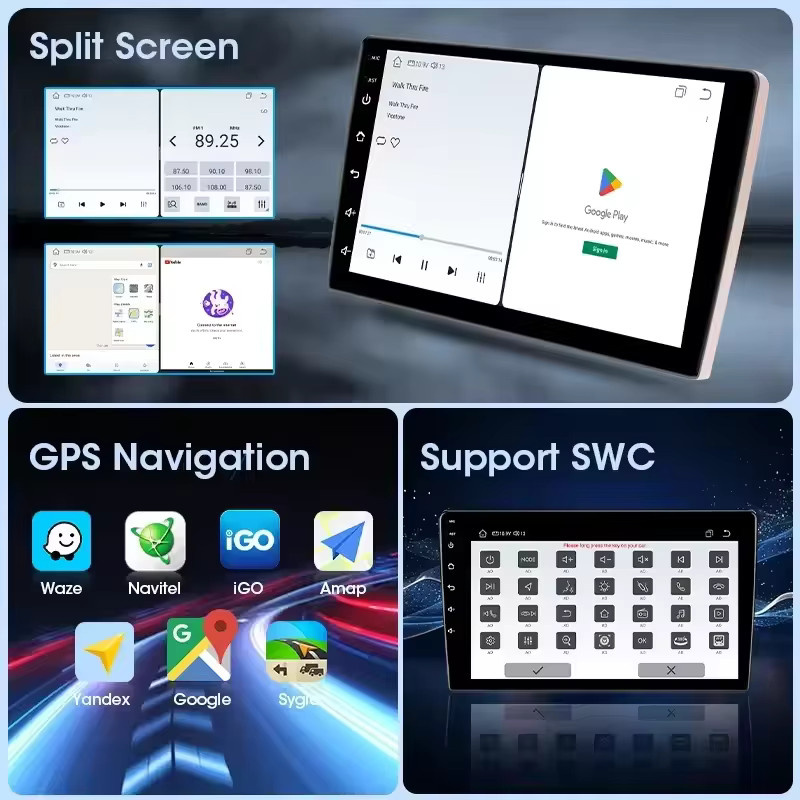 srnubi Drahtloses CarPlay Autoradio für Peugeot 2008 208 2012–2018, Multimedia-Video-Player mit Stereo-Navigation und DVD-Kopfeinheit, Schwarz - Bild 5