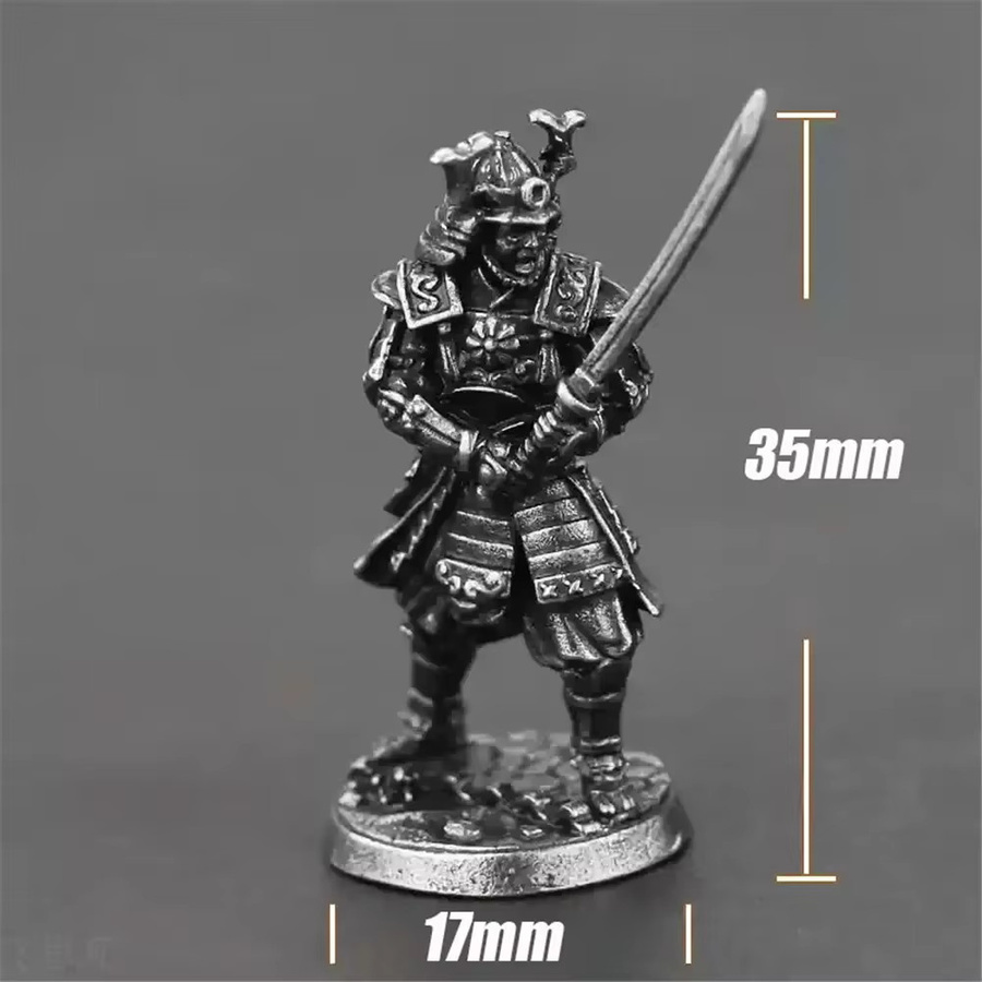 3dMetal Samurai Modellstatue aus Kupfer als Vintage Desktop Ornament für deine Dekoration - Bild 2