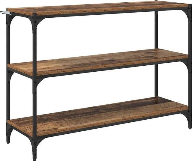 vidaXL Bücherregal im Industriedesign aus Holzwerkstoff und Eisen, Farbe: Braun/Schwarz, B/T/H: 100 x 33 x 70,5 cm - Bild 1
